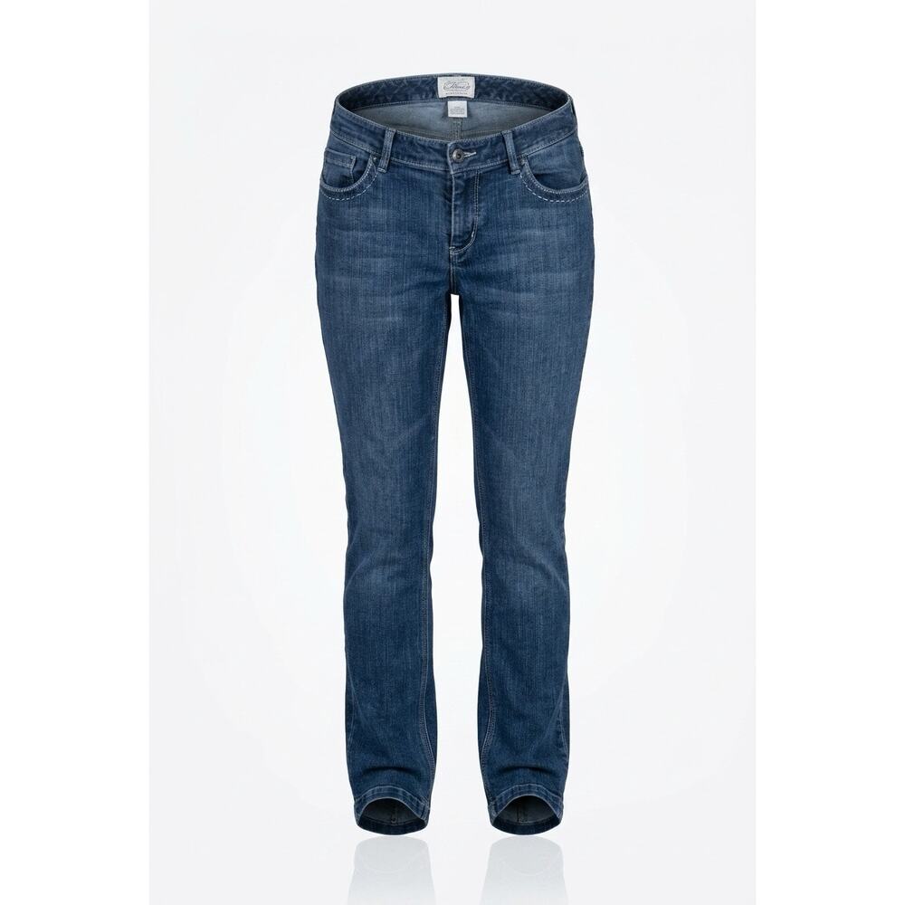 WHBM Silver Stitch Blanc Jeans US 6 Straight Leg cotton spandex
